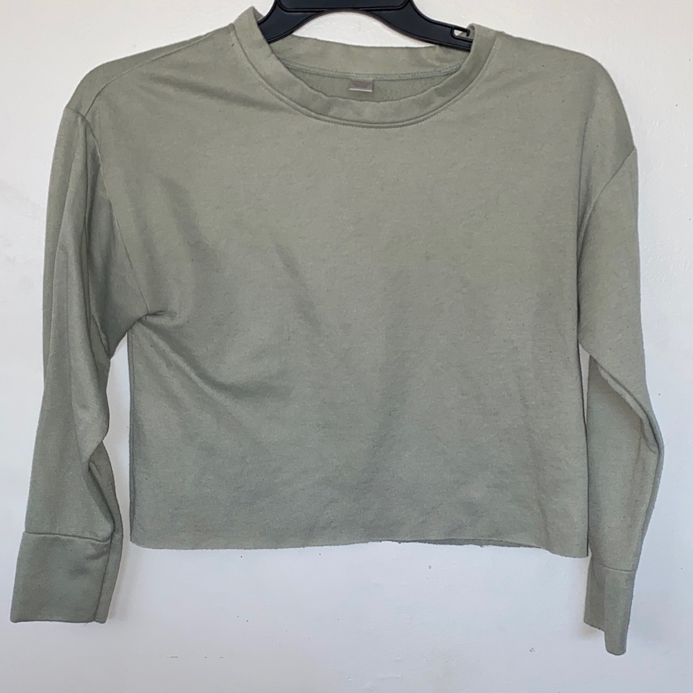 Casual Olive Green Crop Top